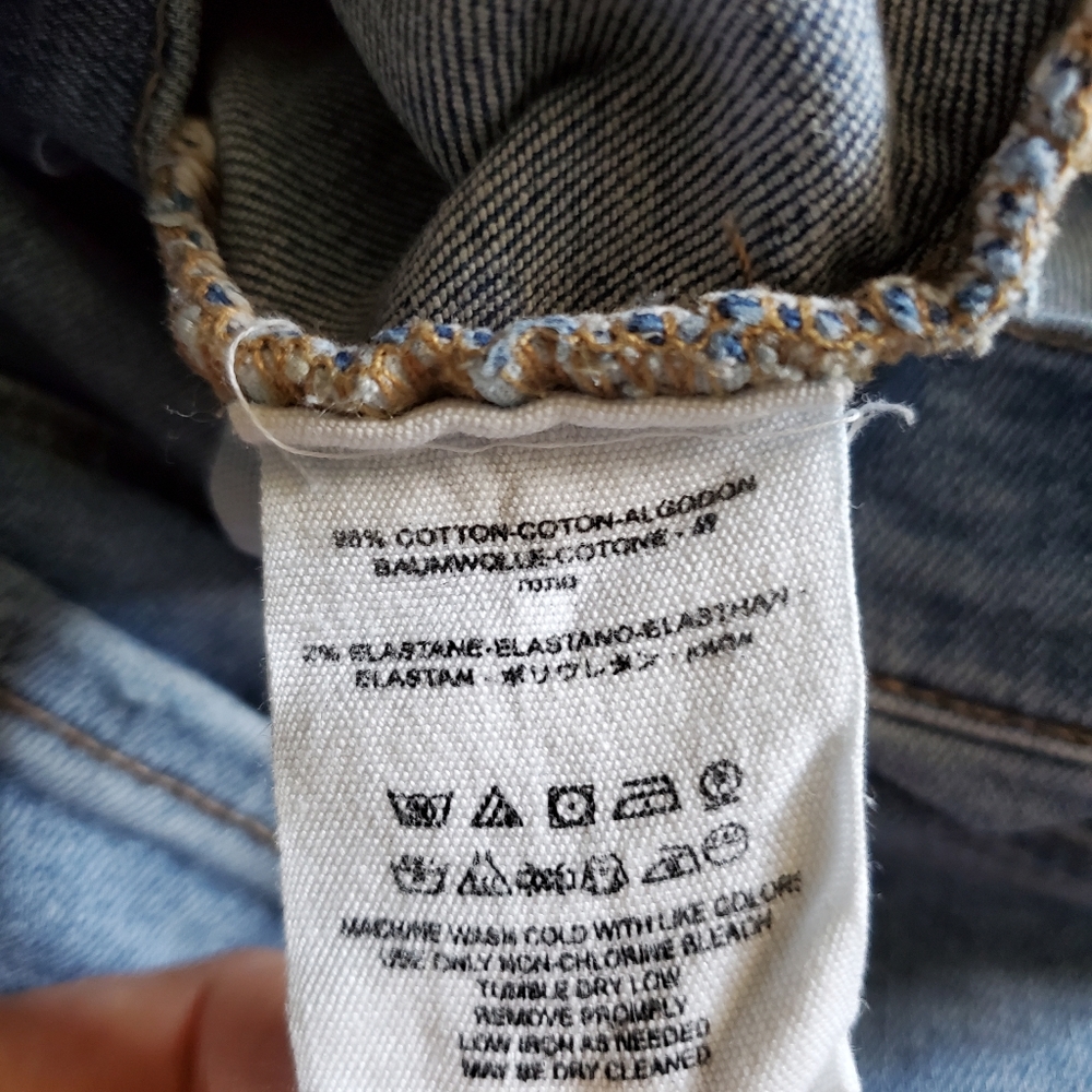 Free People Great Heights Frayed Hem Distressed Skinny Jeans Size 30 - Picture 13 of 16